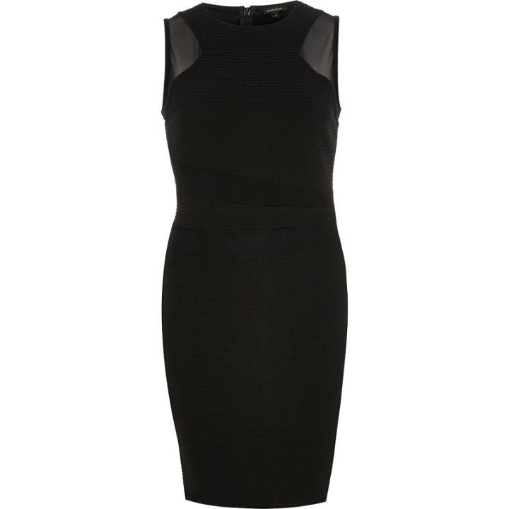River Island Womens Mesh Insert Bodycon Midi Dress
