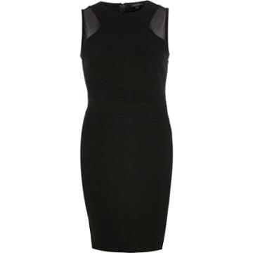 River Island Womens Mesh Insert Bodycon Midi Dress