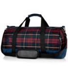 River Island Mensred Mipac Plaid Weekend Bag