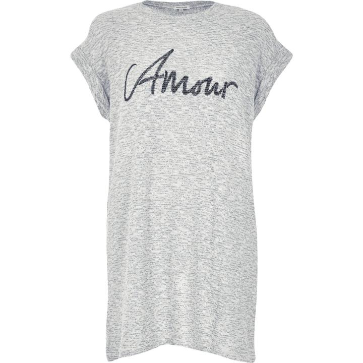 River Island Womens Amour Slogan Oversized T-shirt