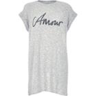 River Island Womens Amour Slogan Oversized T-shirt