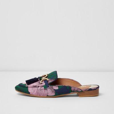 River Island Womens Floral Snaffle Backless Loafers