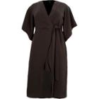 River Island Womens Plus Wrap Front Kimono Midi Dress