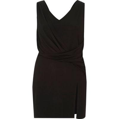 River Island Womens Twist Front Sleeveless Longline Top
