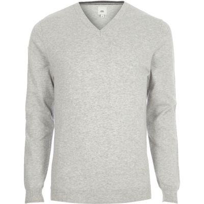 River Island Mens V Neck Slim Fit Jumper