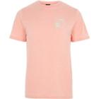 River Island Mens Burnout 'past Present' Print T-shirt
