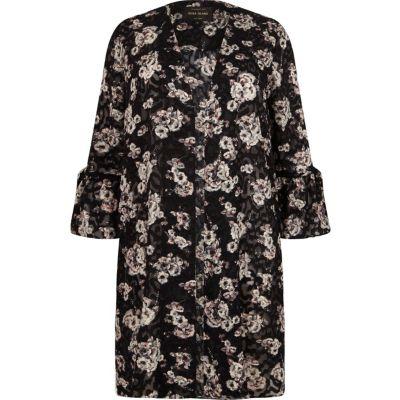 River Island Womens Plus Floral Print Duster Coat