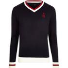River Island Mens V Neck Tipped Muscle Fit Sweater