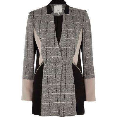 River Island Womens Check Colour Block Blazer