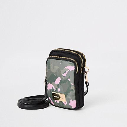 River Island Womens Camo Print Mini Pouch Cross Body Bag