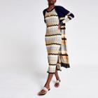 River Island Womens Chevron Stripe Knitted Dress