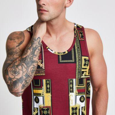 River Island Mens Baroque Print Vest