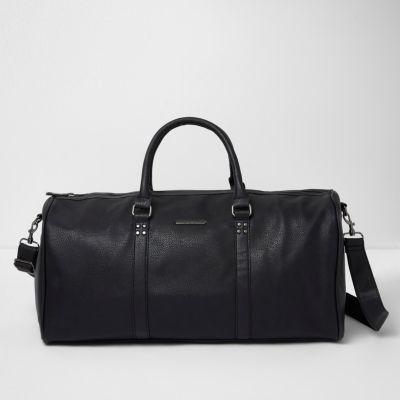 River Island Mens Faux Leather Duffle Holdall