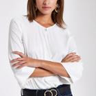 River Island Womens White Wrap Front Blouse