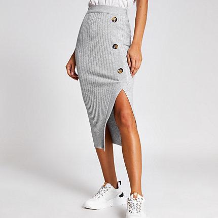 River Island Womens Knitted Midi Skirt