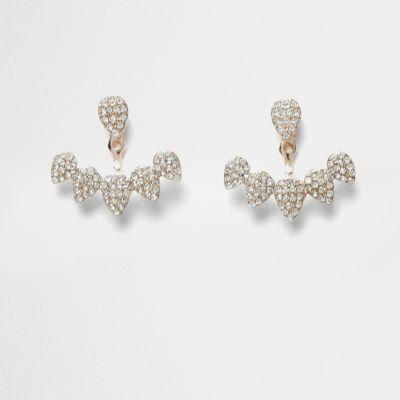 River Island Womens Rhinestone Encrusted Teardrop Stud Earrings
