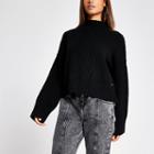 River Island Womens High Neck Cropped Knitted Jumper