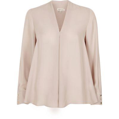 River Island Womens Mink Pleat Loose Blouse