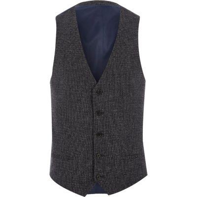 River Island Mens Textured Suit Waistcoat