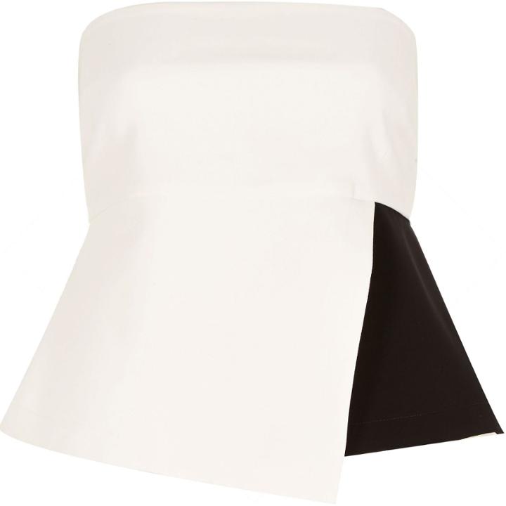 River Island Womens White Bandeau Peplum Top