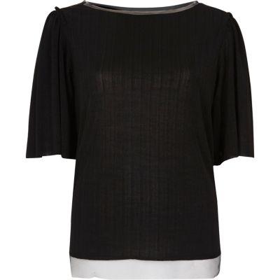 River Island Womens Frill Contrast Hem Top