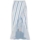 River Island Womens Stripe Print Frill Hem Wrap Maxi Skirt