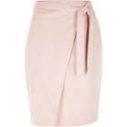 River Island Womens Faux Suede Tie Midi Skirt
