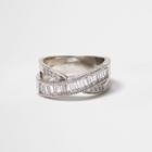 River Island Womens Silver Tone Crystal Ring