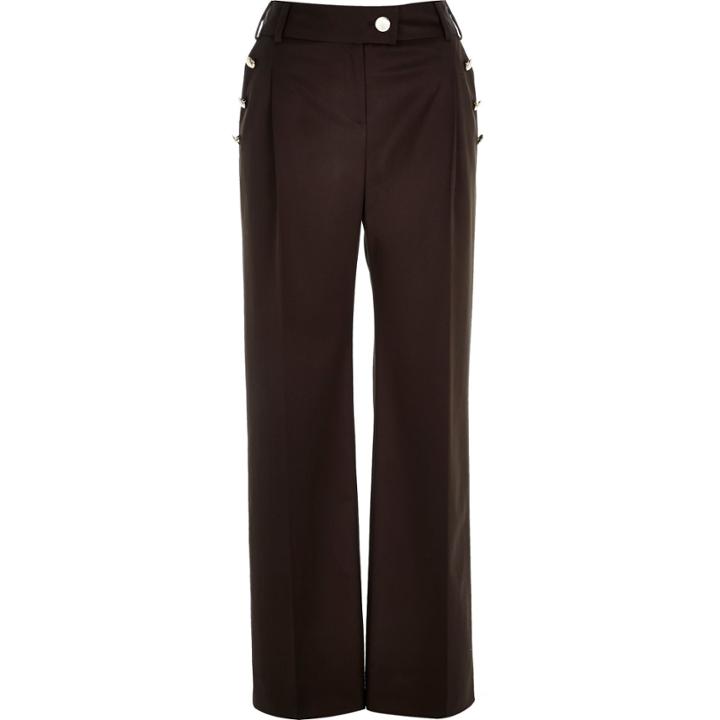 River Island Womens Military Button Wide Leg Pants