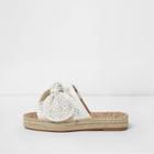 River Island Womens White Laser Cut Knot Espadrille Mule