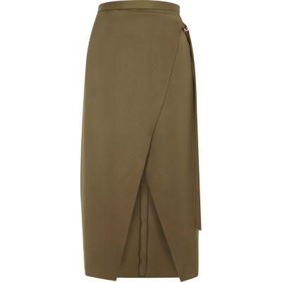 River Island Womens Wrap Ring Detail Midi Skirt