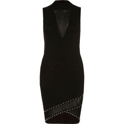 River Island Womens Sleeveless Mesh Front Bodycon Dress