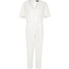 River Island Womens White Cape Tapered Leg Jumpsuit