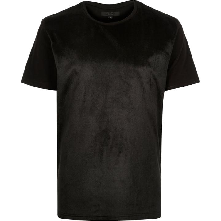 River Island Mensblack Pony Hair T-shirt