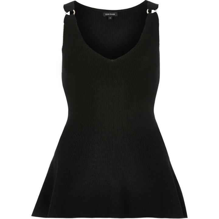 River Island Womens Knitted Peplum Top