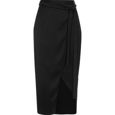 River Island Womens Satin Wrap Midi Skirt