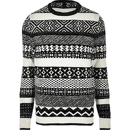 River Island Mens Fairisle Christmas Jumper