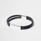 River Island Mens Rubber And Silver Tone Magnet Bracelet