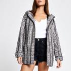 River Island Womens Snake Print Waterproof Hooded Rain Mac