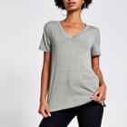 River Island Womens Marl Premium Jersey V Neck T-shirt