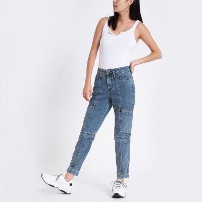 River Island Womens Combat Boyfriend Jeans