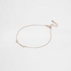 River Island Womens Rose Gold Tone Diamante Bar Anklet