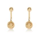 River Island Womens Gold Tone Front And Back Ball Earrings