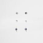 River Island Mens Silver Tone Mixed Earrings Pack