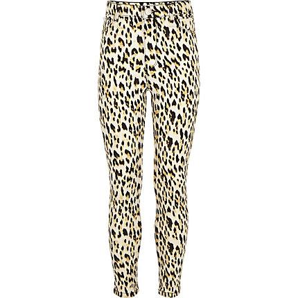 River Island Girls Molly Leopard Print Jeggings