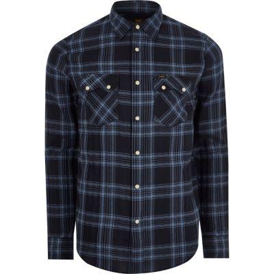 River Island Mens Lee Check Long Sleeve Oxford Shirt