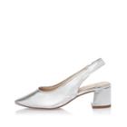 River Island Womens Silver Leather Slingback Pumps