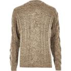 River Island Mensecru Bellfield Chunky Knit Sweater