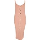 River Island Womens Button Front Rib Midi Dress