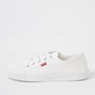 Mens Levi's White Lace-up Canvas Sneakers